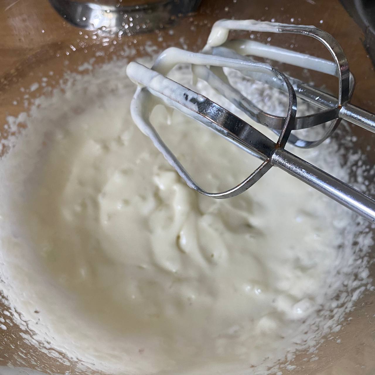 Consistency after whisking together